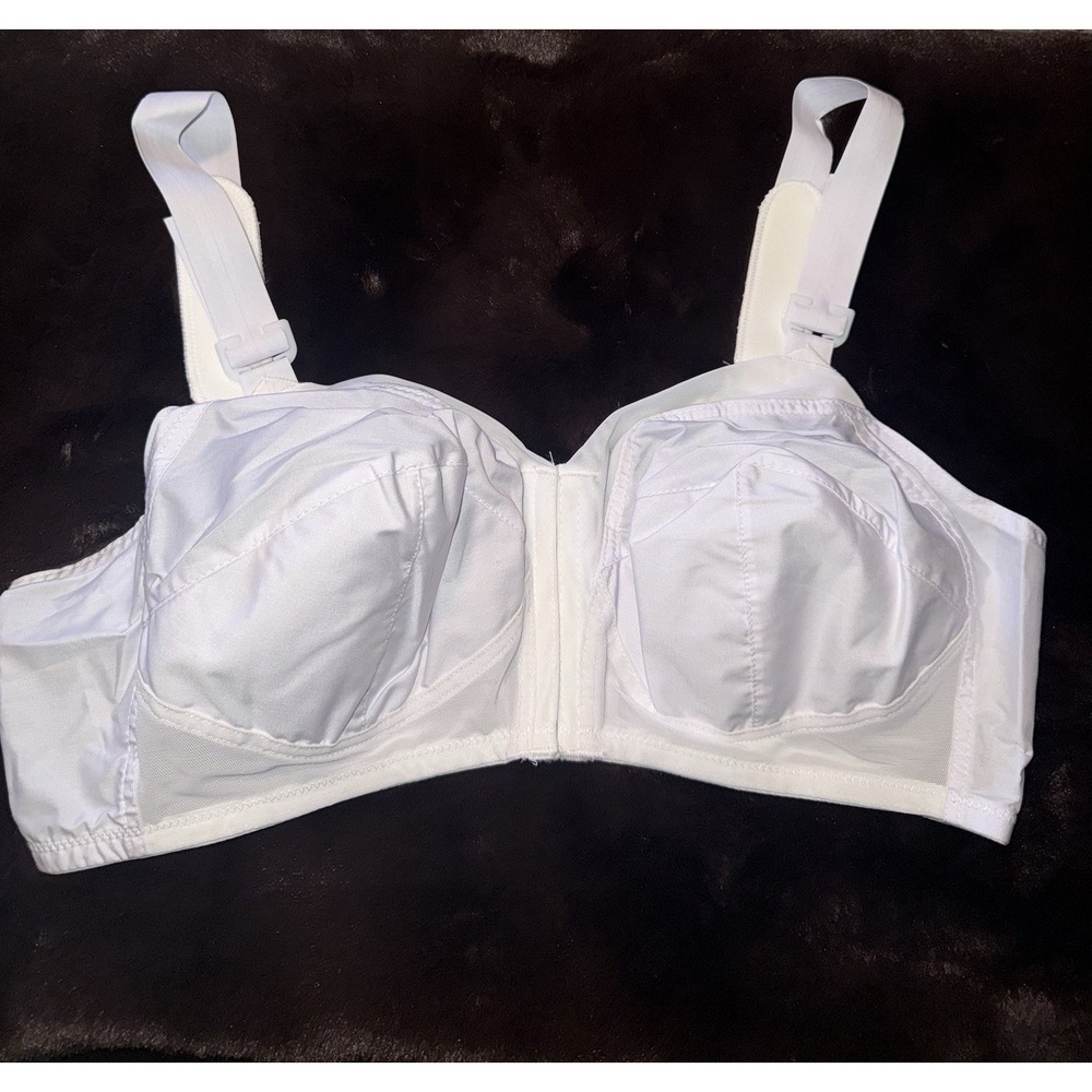 Vintage Exquisite Form Bra 40c  Front Hook White Wireless
